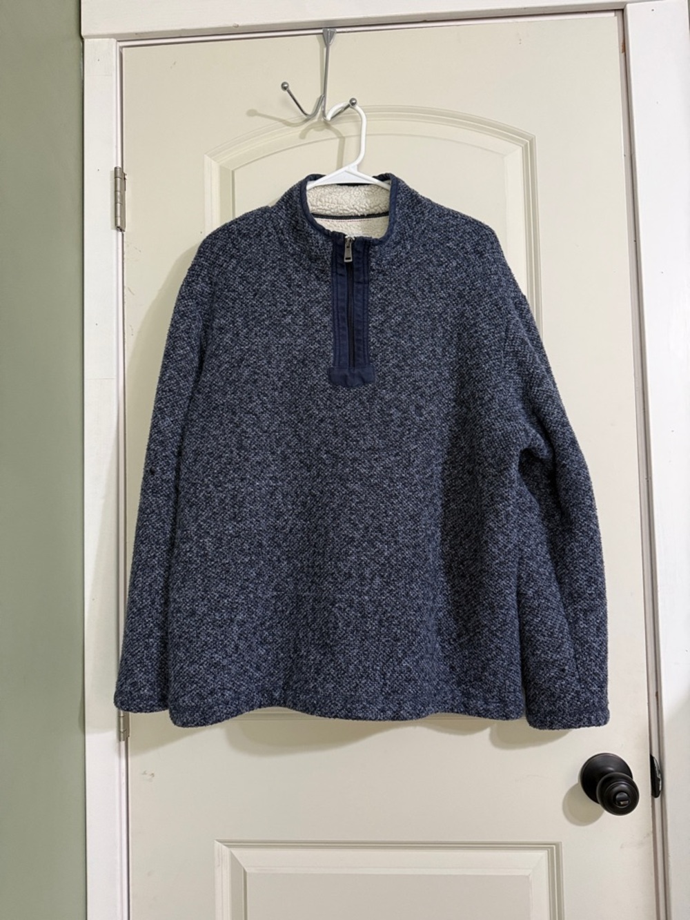 Orvis Navy Textured Half-Zip Pullover Sweater